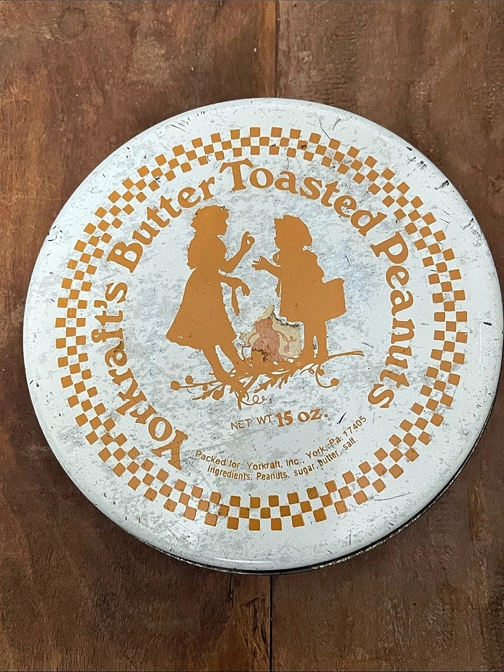 Yorkraft Butter Toasted Peanuts Tin Vintage Metal Decor